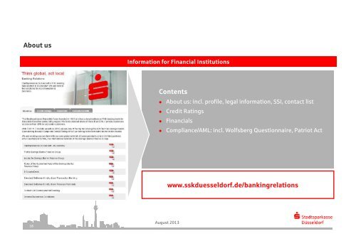 Sparkasse = Savings Bank! - Stadtsparkasse Düsseldorf