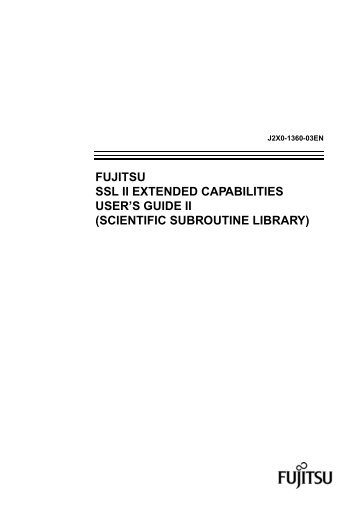 FUJITSU SSL II EXTEND CAPABILITIES USER'S GUIDE II