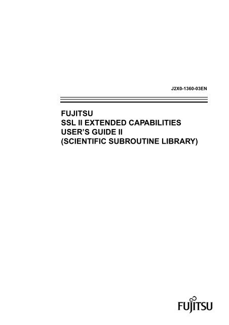 FUJITSU SSL II EXTEND CAPABILITIES USER'S GUIDE II