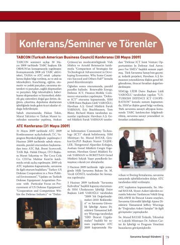 Konferans/Seminer ve TÃ¶renler - Savunma Sanayii MÃ¼steÅarlÄ±ÄÄ±