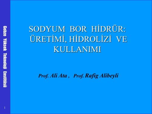 Borlu YakÄ±tlar ve YakÄ±t Pilleri, Prof.Dr.Ali ATA