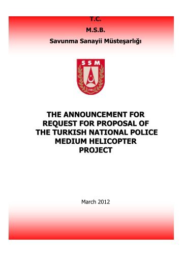 the announcement for request for proposal of the turkish national ...