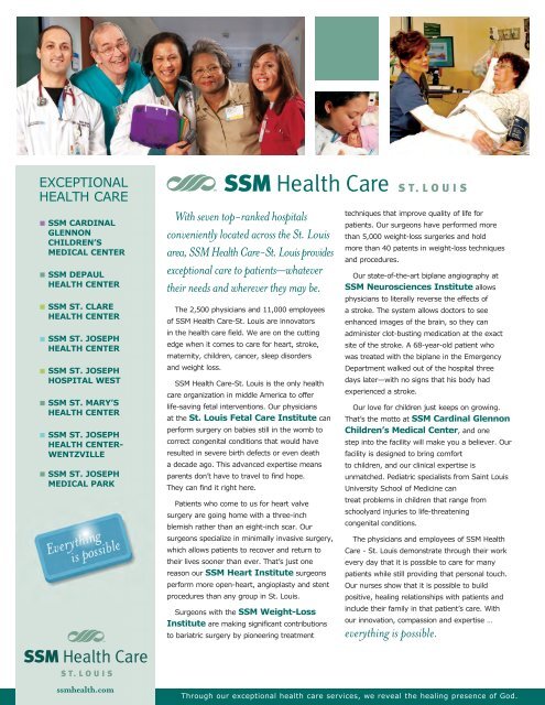 Locations Ssm Health Care St Louis