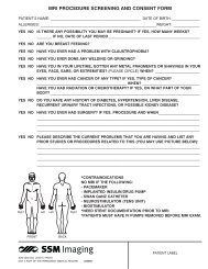 MRI PROCEDURE SCREENING AND CONSENT FORM