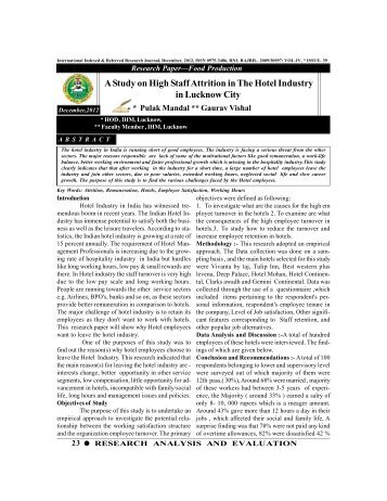 attrition employee in industry it paper research This research and analyze focus on some factors that is effecting the employee turnover rate in high percentage in this industrial field the research and analyze was study most of the employees of electronics manufacturing field in china manufacturing of hong kong companies. attrition employee in industry it paper research This research and analyze focus on some factors that is effecting the employee turnover rate in high percentage in this industrial field the research and analyze was study most of the employees of electronics manufacturing field in china manufacturing of hong kong companies.