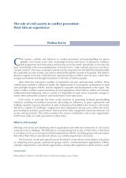 The role of civil society in conflict prevention: West African experiences