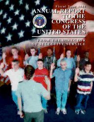 Annual Report to Congress for Fiscal Year 2001 (PDF) - Selective ...