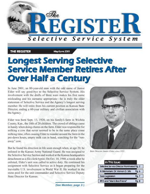 The Register-May June 2001 - Selective Service System