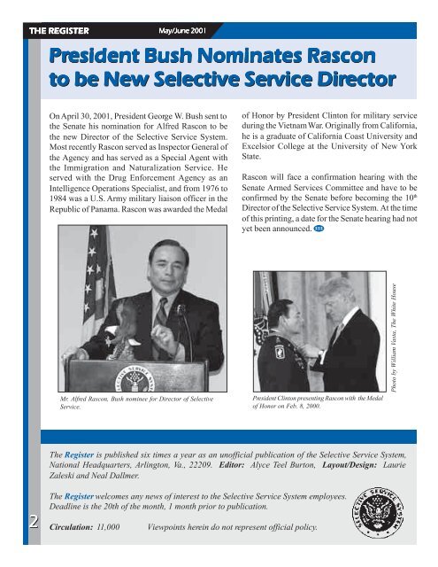 The Register-May June 2001 - Selective Service System