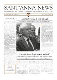 Sant'Anna news, numero 39 - Scuola Superiore Sant'Anna