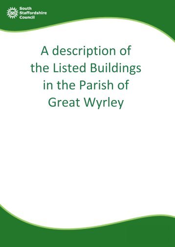 A description of the Listed Buildings in the Parish of Great Wyrley