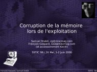 Corruption de la mÃ©moire lors de l'exploitation - Sstic