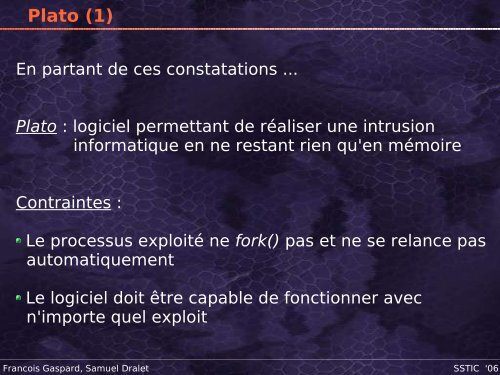 Corruption de la mÃ©moire lors de l'exploitation - Sstic