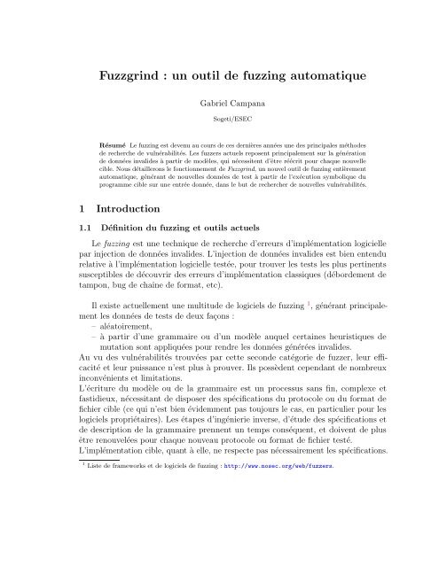 Fuzzgrind : un outil de fuzzing automatique - Sstic