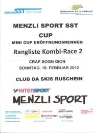Minicup Rangliste 2 Combi Race CS Ruschein - SST Surselva