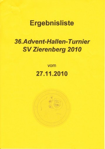 Ergebnissliste 36. Adventsturnier Zierenberg 27.11 ... - SSV Baunatal