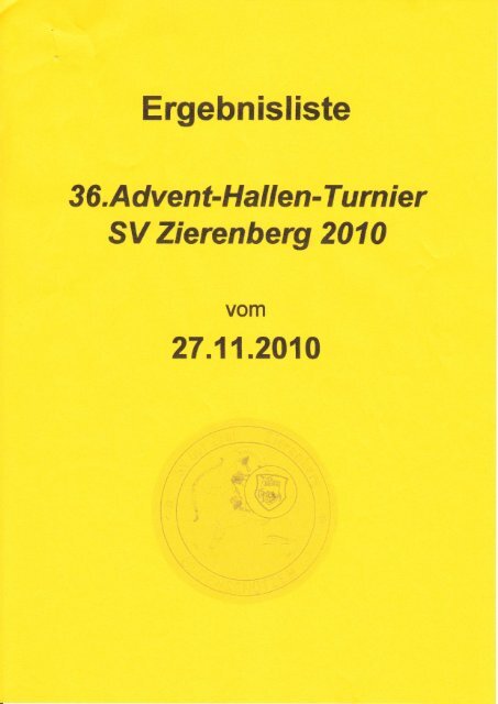 Ergebnissliste 36. Adventsturnier Zierenberg 27.11 ... - SSV Baunatal