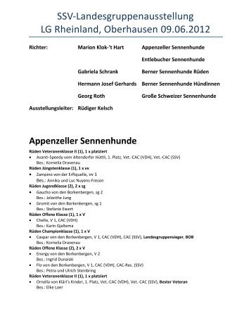 SSV-Landesgruppenausstellung LG Rheinland, Oberhausen 09.06 ...