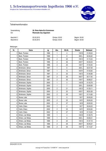 Teilnehmerinformation