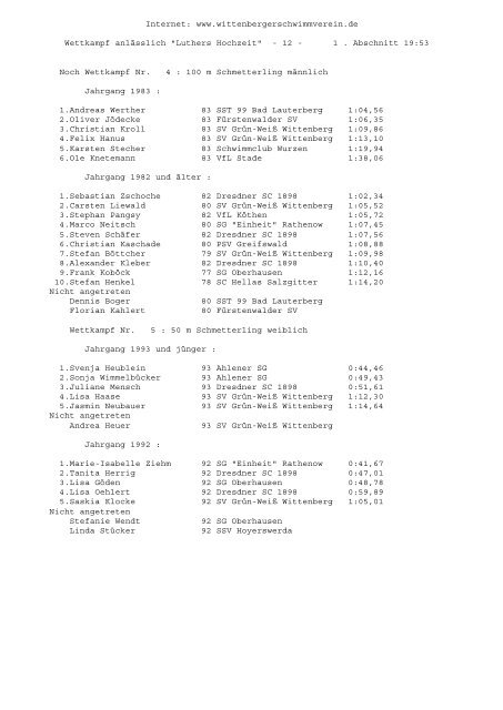 1 . Abschnitt 1 . A - SchwimmSportVereinigung 70 Halle-Neustadt e. V.