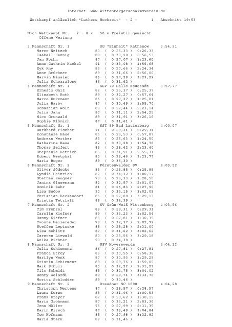 1 . Abschnitt 1 . A - SchwimmSportVereinigung 70 Halle-Neustadt e. V.