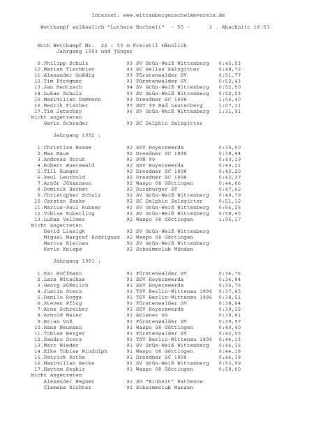 1 . Abschnitt 1 . A - SchwimmSportVereinigung 70 Halle-Neustadt e. V.