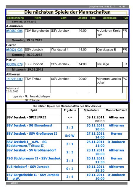 Ausgabe 01.2012 - SSV Jersbek