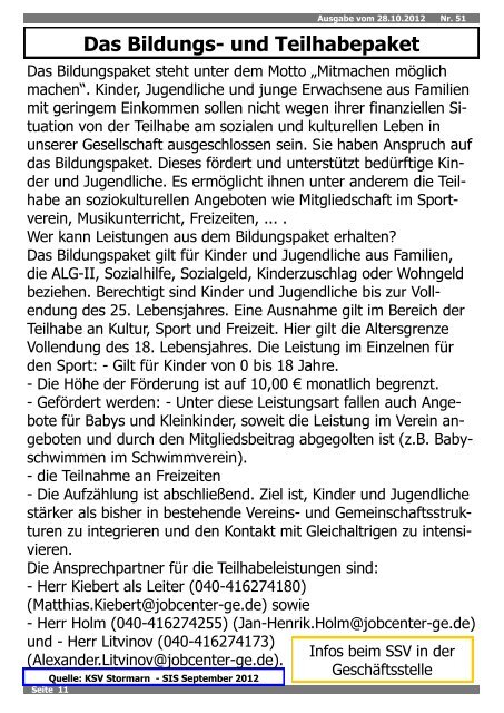 Ausgabe 10.2012 - SSV Jersbek