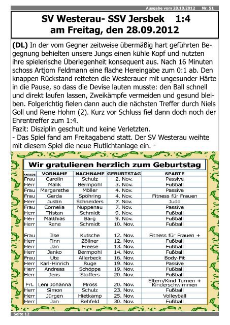 Ausgabe 10.2012 - SSV Jersbek