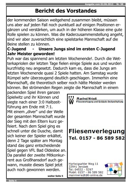 Ausgabe 06.2013 - SSV Jersbek