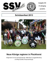 Schützenfest 2013 Neue Könige regieren in ... - SSV Plockhorst