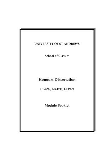 Dissertation Booklet - University of St Andrews