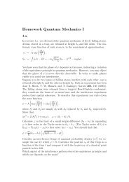 Homework Quantum Mechanics I - University of St Andrews
