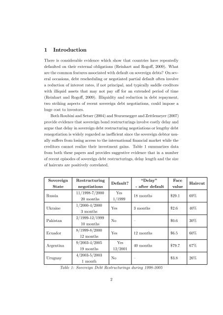 Delay and Haircuts in Sovereign Debt - University of St Andrews