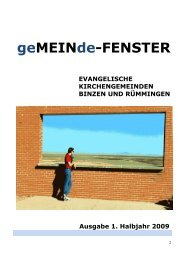 gemeinde-Fenster - der Evangelischen Kirchengemeinden ...