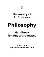 Philosophy Handbook for Undergraduates 2008/09 - University of St ...