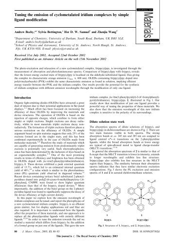 Tuning the emission of cyclometalated iridium complexes by simple ...