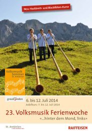 Volksmusiksommer 2014 - St. AntÃ¶nien Tourismus