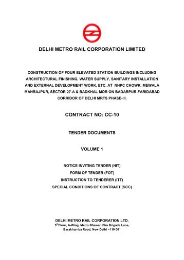DELHI METRO RAIL CORPORATION LIMITED CONTRACT NO: CC ...