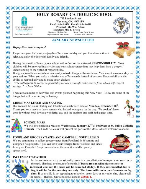 View Monthly Newsletter - St Clair CDS Board