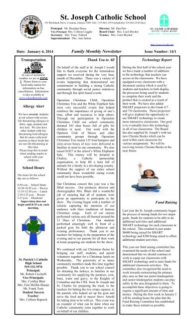 View Monthly Newsletter - St Clair CDS Board