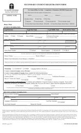 secondary student registration form - St. Clair Catholic District ...