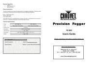 Manual for Chauvet FX-800 700W Fog Machine