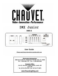 Owners Manual for Chauvet DMX-6 Junior Universal Controller with ...