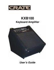 Manual for Crate KXB100 100W Keyboard Amp - Musician's Friend