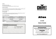 Owners Manual for Chauvet Alien Adjustable Speed Rotating Wheel ...