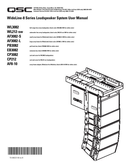 View QSC Wideline-8 Manual - AV Chicago