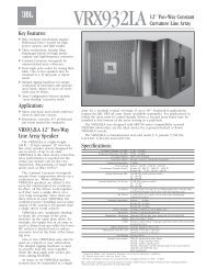 VRX932LA Spec Sheet - Full Compass