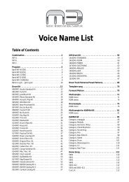 M3 Voice Name List - Korg