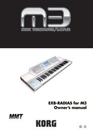 EXB-RADIAS for M3 Owner's manual - Korg